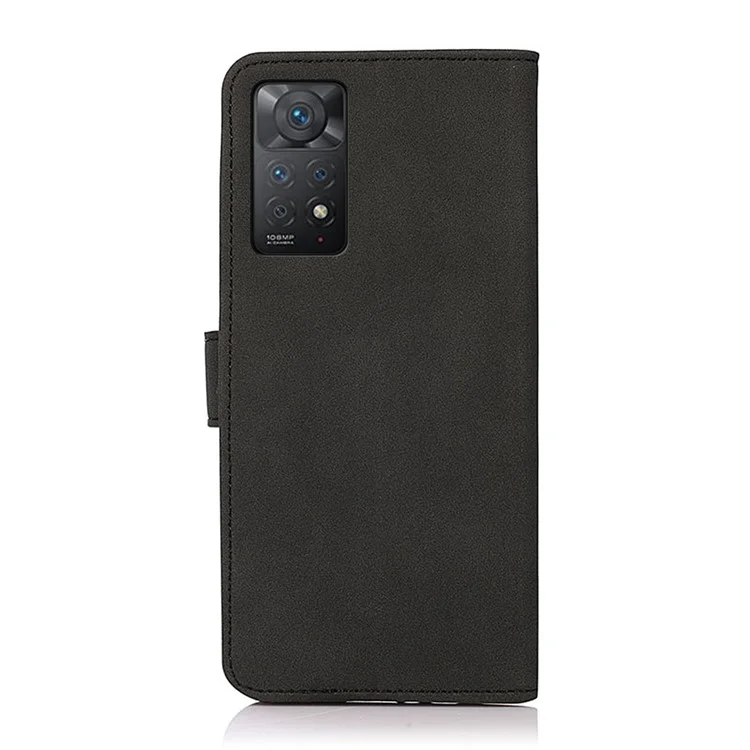 KHAZNEH pour Xiaomi Redmi Note 12 Pro 4G / 11 Pro 4G (MediaTek) / Note 11 Pro 5G (Qualcomm) Étui portefeuille en cuir texturé avec support de visualisation Flip magnétique - Noir
