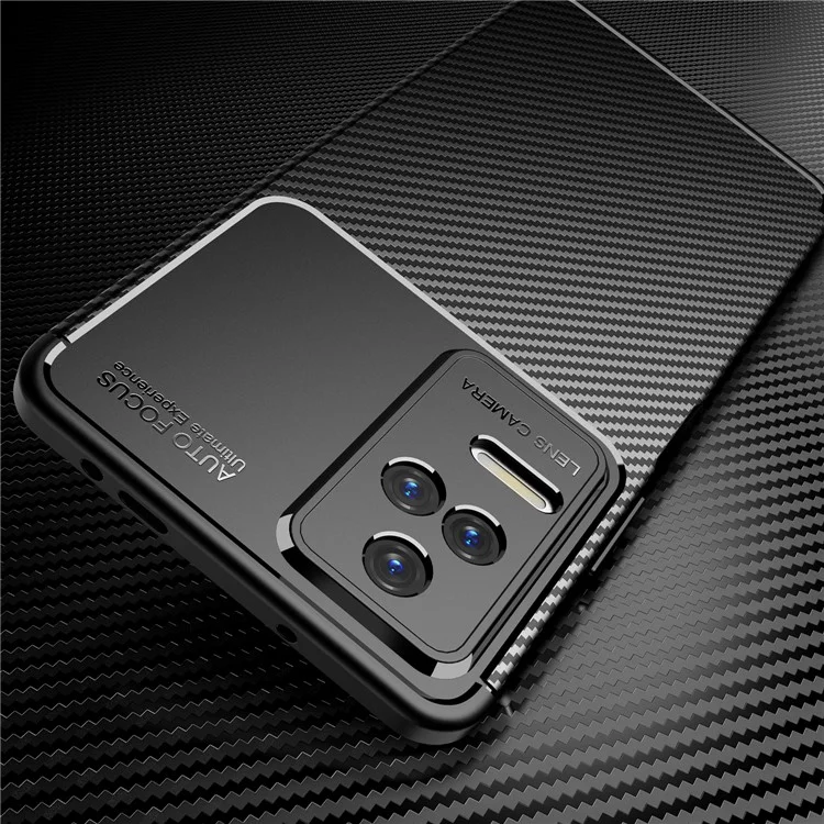 Pour Xiaomi Redmi K50 / Redmi K50 Pro Ultra Mince Case de Protection Texture en Fibre de Carbone TPU Soft TPU Anti-Scratch Couverture Arrière - Bleu