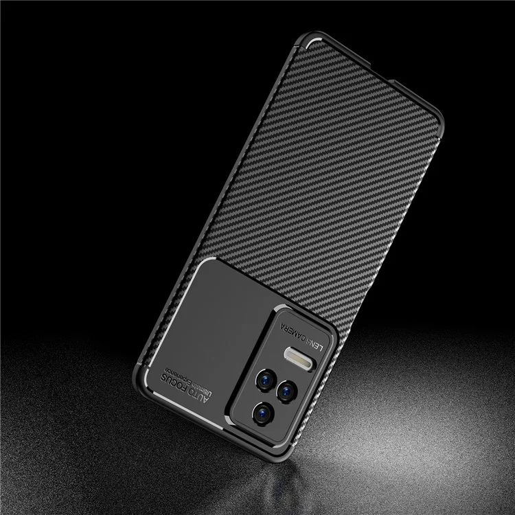 Pour Xiaomi Redmi K50 / Redmi K50 Pro Ultra Mince Case de Protection Texture en Fibre de Carbone TPU Soft TPU Anti-Scratch Couverture Arrière - Bleu
