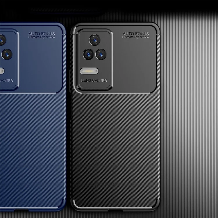Pour Xiaomi Redmi K50 / Redmi K50 Pro Ultra Mince Case de Protection Texture en Fibre de Carbone TPU Soft TPU Anti-Scratch Couverture Arrière - Bleu
