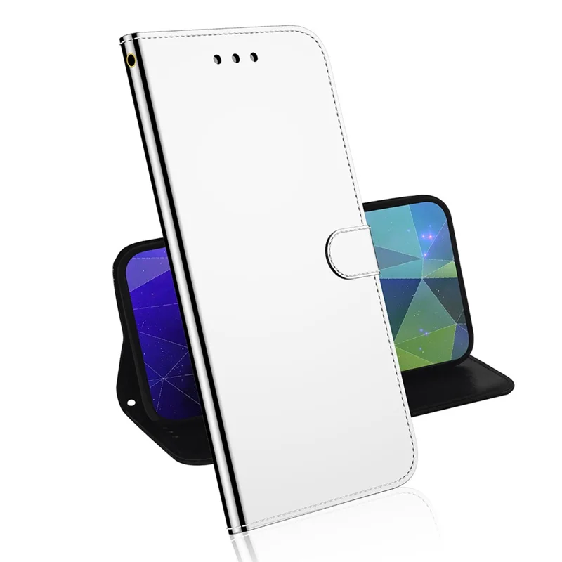 Case de Téléphone de Portefeuille Pour Xiaomi Poco F4 5G / Redmi K40S 5G Anti-dust Phone Protector Profostroproprow Mirror Surface PU le Cuir Téléphone - Argent