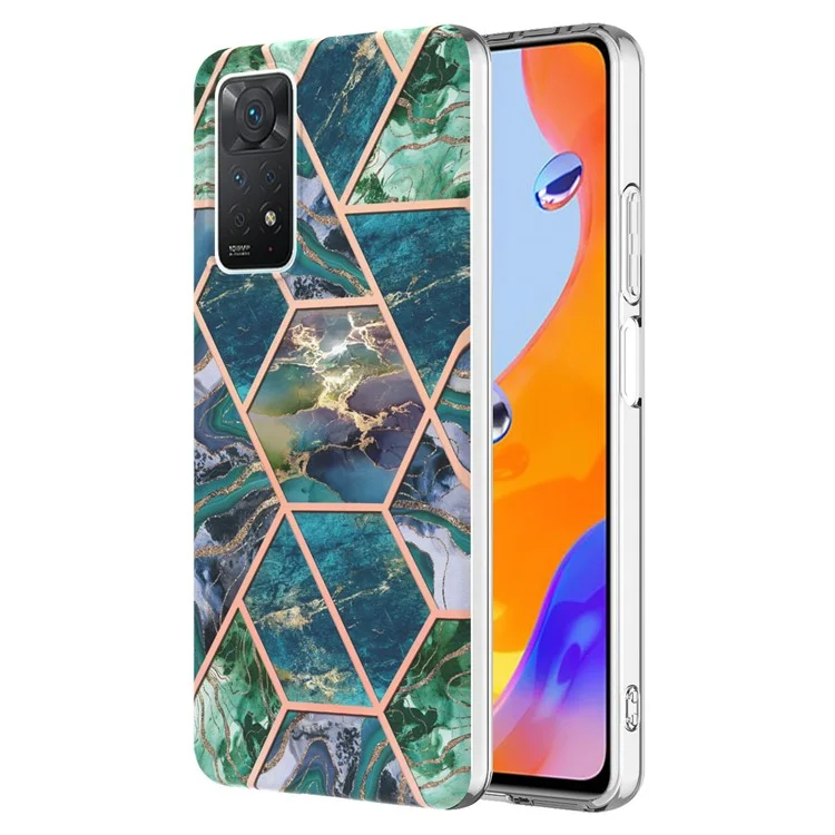 For Xiaomi Redmi Note 11 Pro 4G (Mediatek) / 11 Pro 5G (Qualcomm) / 11 Pro+ 5G (India) / 11E Pro Case Splicing Marble TPU Back Cover - Blue / Green