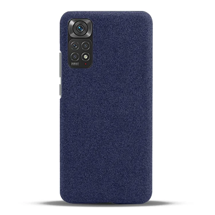 For Xiaomi Redmi Note 11 Pro 4G (MediaTek)/Note 11 Pro 5G (Qualcomm) Hard PC Phone Case Solid Color Cloth Texture Protective Shell - Blue