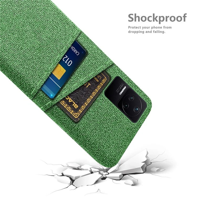 Pour Xiaomi Redmi K50 Pro / K50 Texture Texture Texture Multifonction Dual Card Slots Caxe de Téléphone Portable Couverture de Téléphone PC Téléphone PC - Vert