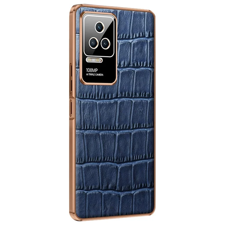 Per Xiaomi Redmi K50 Pro/K50 Telette di Texture Crocodile Tele - Blu