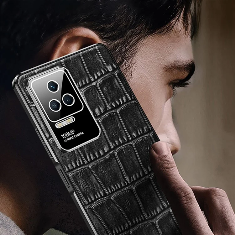 Per Xiaomi Redmi K50 Pro/K50 Telette di Texture Crocodile Tele - Blu