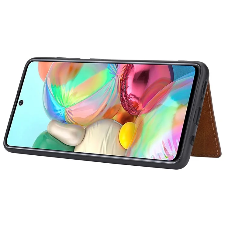 Case TPU Recubierta de Cuero PU Para Xiaomi Redmi Note 11 Pro 4G (MediaTek)/Note 11 Pro 5G (Qualcomm), Diseño de Billetera de Tarjetas de Kickstand - Marrón