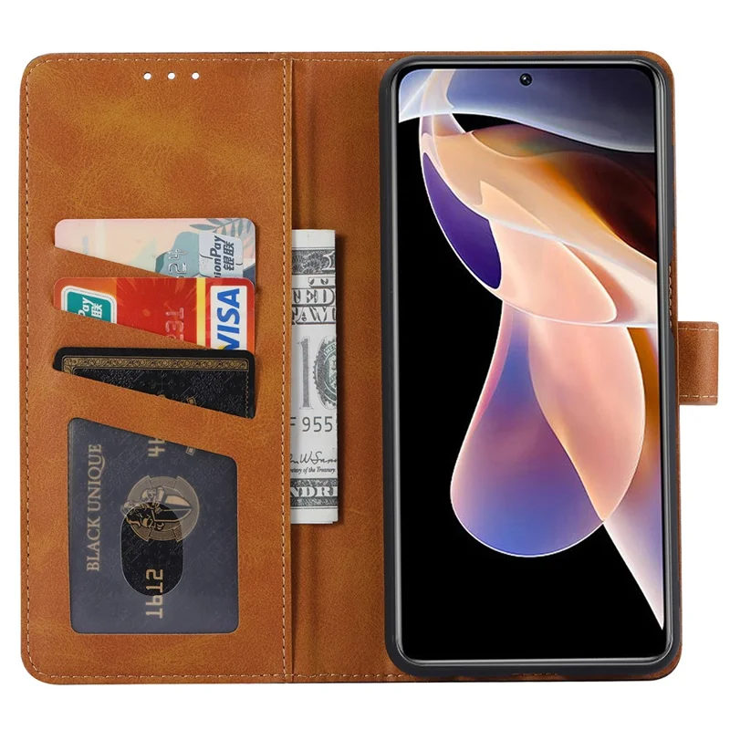 För Xiaomi Redmi Note 11 4G (Qualcomm)/Note 11S 4G Yttre Ficka Affärsstil Läderfodral - Grön