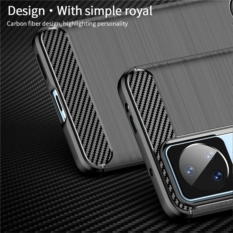 MOFI JK TPU Series-1 Para Xiaomi Redmi K50/Redmi K50 Pro Flexível TPU Soft Skin Phone Caixa de Choque-absorção Escovada Tampa Protetora de Fibra de Carbono de Superfície de Superfície - Preto