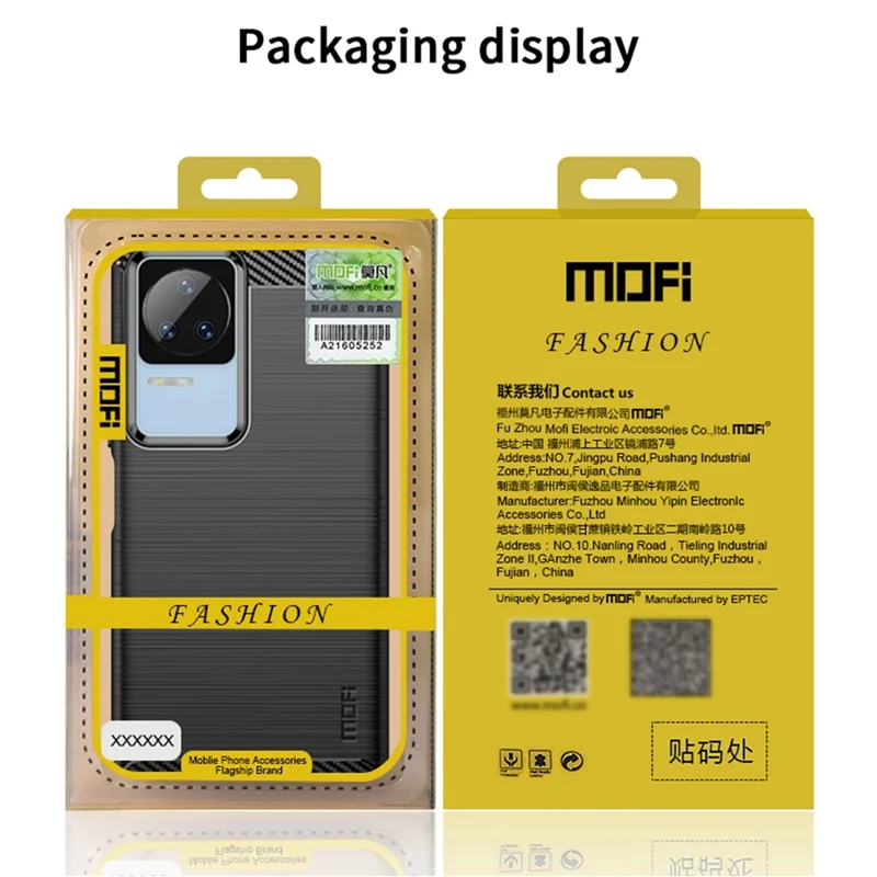 Mofi JK Tpu-serie-1 Für Xiaomi Redmi K50/Redmi K50 Pro Flexible TPU Weichhaut Phone Hülle Schockabsorption Gebürstete Oberfläche Kohlefaser Schutzabdeckung - Grau