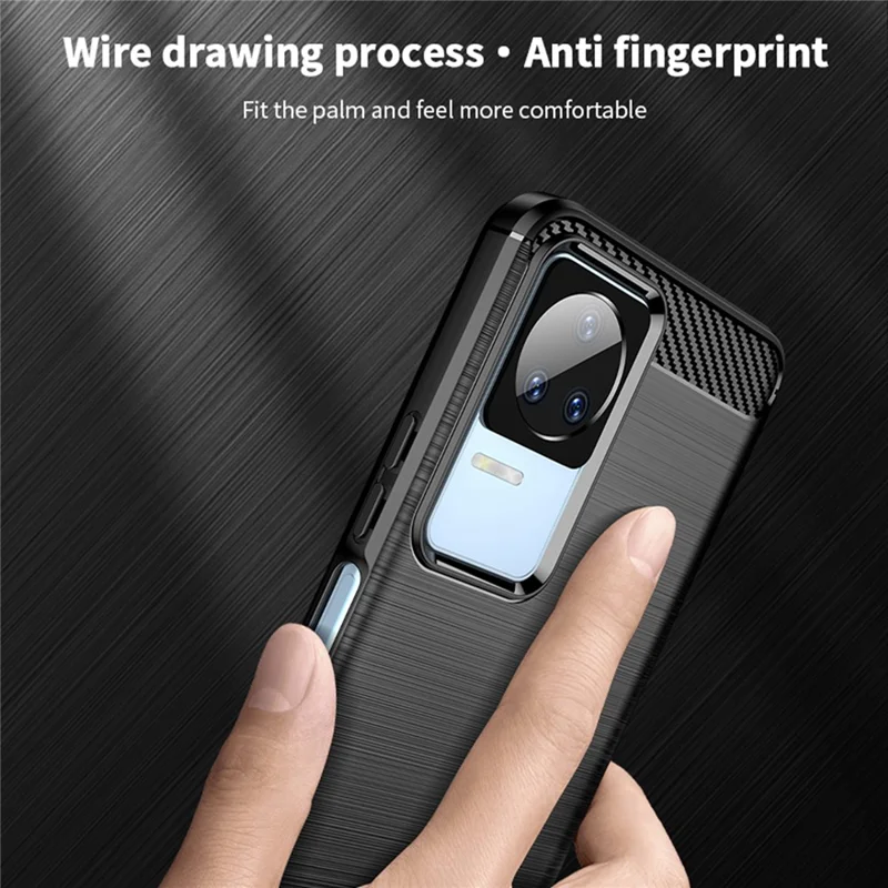 MOFI JK TPU Series-1 Para Xiaomi Redmi K50/Redmi K50 Pro Flexível TPU Soft Skin Phone Caixa de Choque-absorção Escovada Tampa Protetora de Fibra de Carbono de Superfície de Superfície - Vermelho