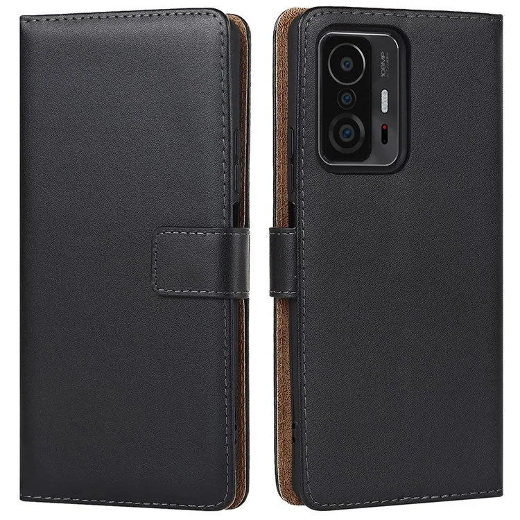 Genuine Leather Wallet Stand Phone Case for Xiaomi 11T/11T Pro, Cell Phone Flip Cover Stand Phone Shell