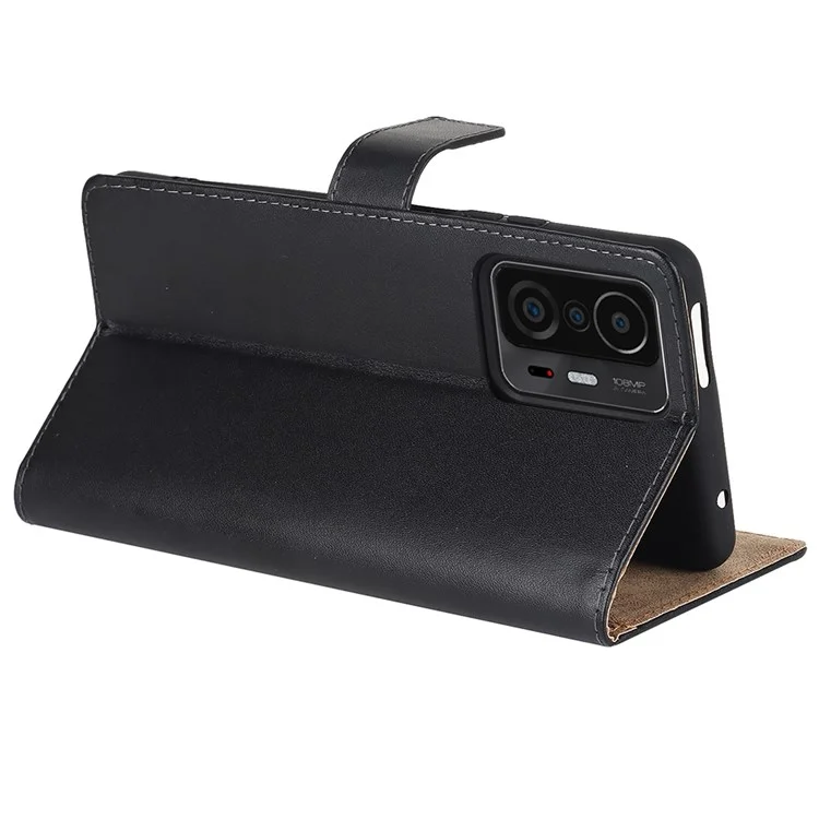 Genuine Leather Wallet Stand Phone Case for Xiaomi 11T/11T Pro, Cell Phone Flip Cover Stand Phone Shell