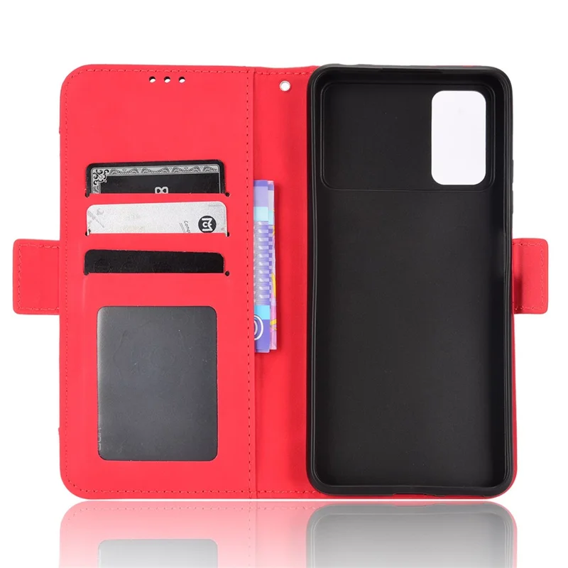 For Xiaomi Poco X4 Pro 5G Magnetic Flip Leather Wallet Case Card Slots Stand Book Shockproof TPU Inner Shell - Red