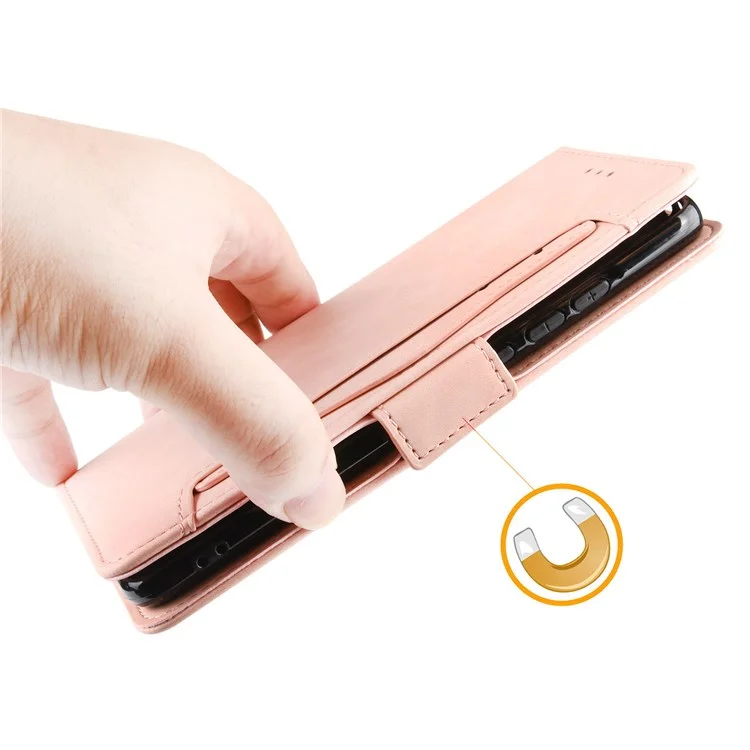 Per Xiaomi Poco M4 Pro 4G Protezione completa Stand Design Portafoglio Flip Case PU Pelle Chiusura magnetica Custodia protettiva con slot per più schede - Nero