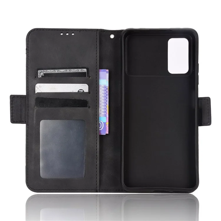 Per Xiaomi Poco M4 Pro 4G Protezione completa Stand Design Portafoglio Flip Case PU Pelle Chiusura magnetica Custodia protettiva con slot per più schede - Nero
