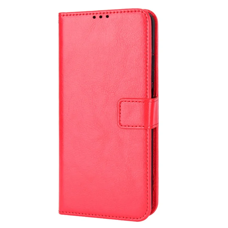Para Xiaomi Poco M4 Pro 4G Funda Billetera de Cuero con Textura de Caballo Loco Función de Soporte Funda Interna Suave de TPU con Correa - Rojo