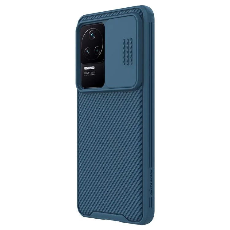 Nillkin Camshield Pro Série Phone Case Para Xiaomi Redmi K50/K50 Pro, Cutups Precisos TPU Frame + PC à Prova de Choque Shell Com Tampa da Lente da Câmera Deslizante - Azul