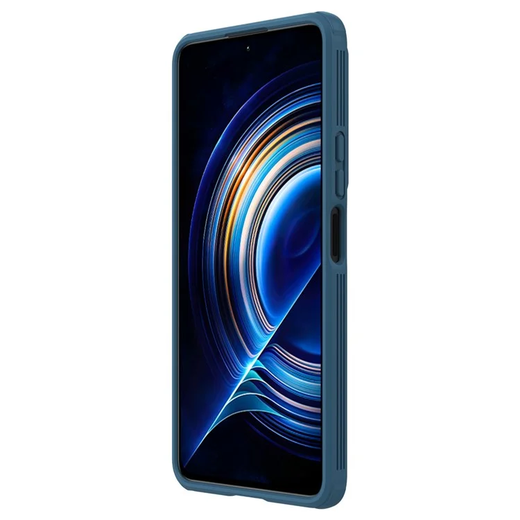 Nillkin Camshield Pro Série Phone Case Para Xiaomi Redmi K50/K50 Pro, Cutups Precisos TPU Frame + PC à Prova de Choque Shell Com Tampa da Lente da Câmera Deslizante - Azul
