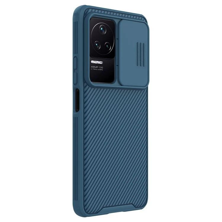 Nillkin Camshield Pro Série Phone Case Para Xiaomi Redmi K50/K50 Pro, Cutups Precisos TPU Frame + PC à Prova de Choque Shell Com Tampa da Lente da Câmera Deslizante - Azul