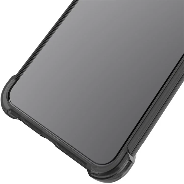 IMAK Airbag Anti-Drop Case per Xiaomi Poco M4 Pro Custodia Slim TPU Telefono Copertura Antishock Trasparente Protettore con Pellicola Protettiva per lo Schermo - Nero Trasparente