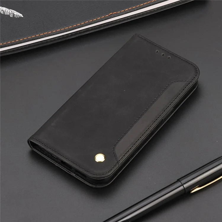 Pour Xiaomi Poco X4 Pro 5G Splicing PU Leather Phone Case Full Protection Skin-feeling Touch Stand Flip Wallet Cover - Noir