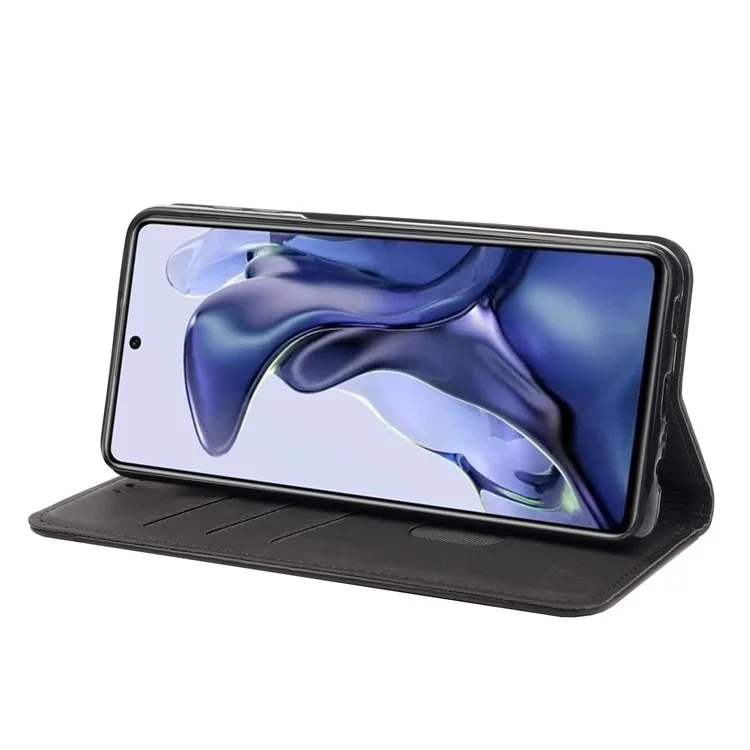 Pour Xiaomi Poco X4 Pro 5G Splicing PU Leather Phone Case Full Protection Skin-feeling Touch Stand Flip Wallet Cover - Noir