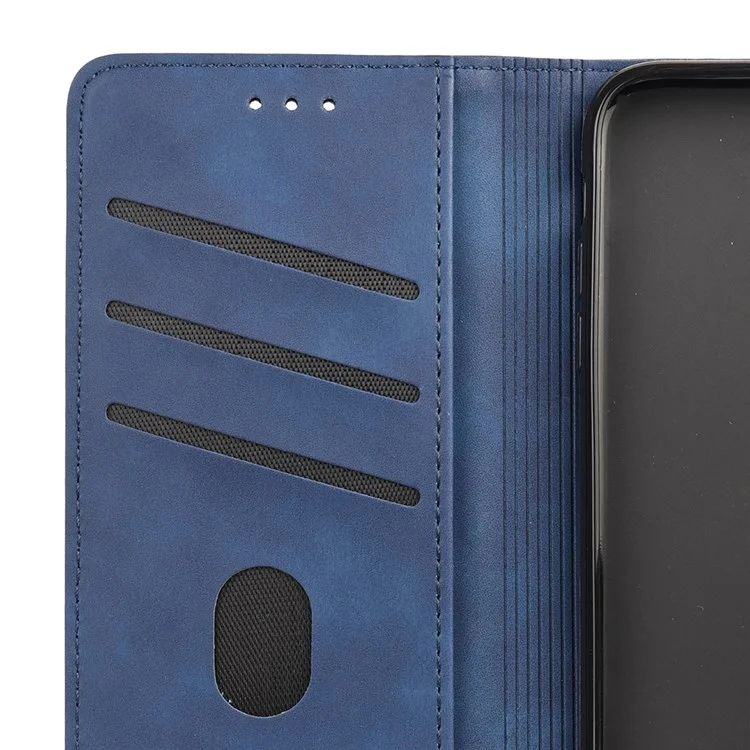 Pour Xiaomi Redmi Note 11 4G (Qualcomm) / RedMI Note 11S 4G Touch Skin-Touch Sentier Stand Touch Stand Cover Portefeuille Portefeuille Portefeuille Étui De Téléphone Épassage Coque En Cuir - Bleu