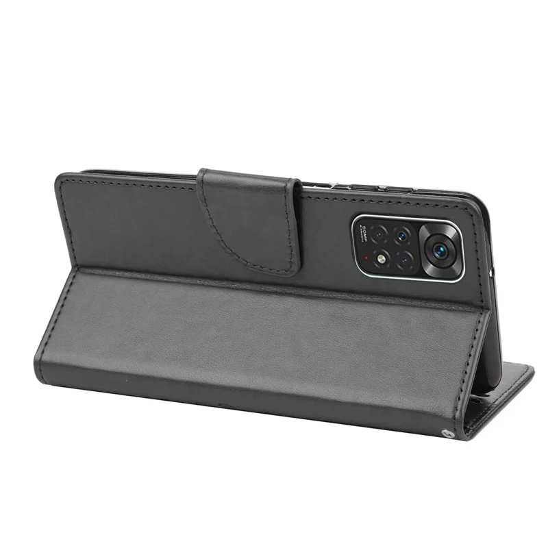 For Xiaomi Redmi Note 11 4G (Qualcomm)/Redmi Note 11S 4G Imprinted Flowers Butterflies Pattern PU Leather Cover Wallet Stand Phone Case Shell - Black