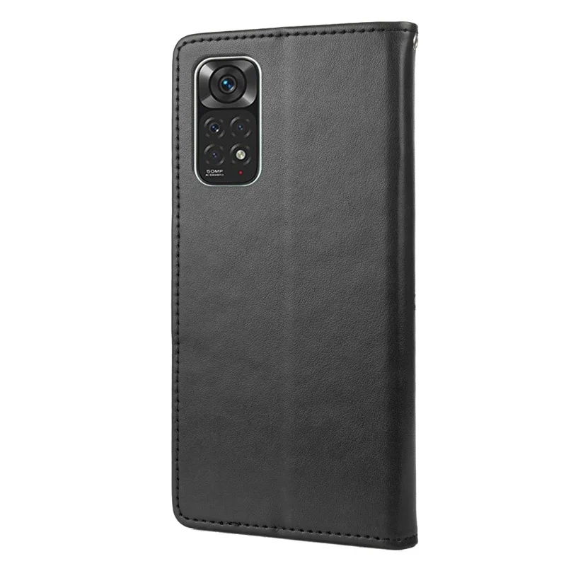 For Xiaomi Redmi Note 11 4G (Qualcomm)/Redmi Note 11S 4G Imprinted Flowers Butterflies Pattern PU Leather Cover Wallet Stand Phone Case Shell - Black