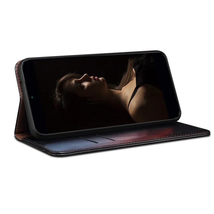 Per Xiaomi Poco X4 Pro 5G Custodia Portafoglio per Telefono, Custodia Protettiva, Custodia a Flip Folio, Texture Crazy Horse Cerata, Magnetica Auto-assorbita, Custodia in Pelle con Guscio Interno in TPU con Supporto - Nero