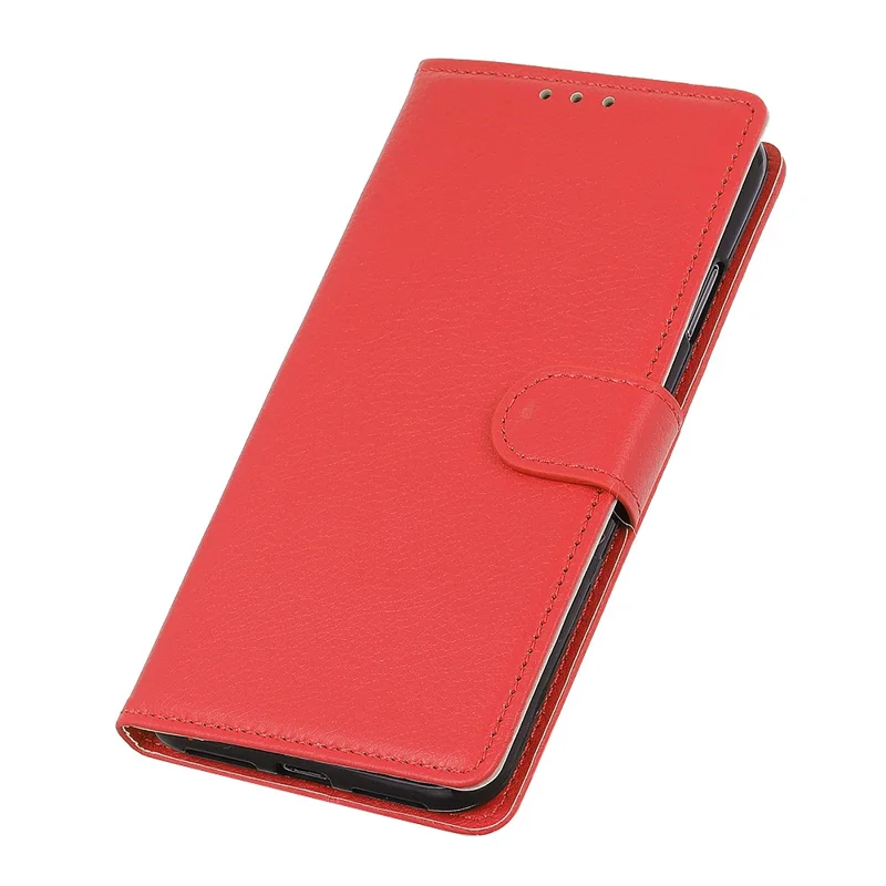 For Xiaomi Redmi 10C 4G Litchi Texture Stand PU Leather Phone Case Drop-Proof Wallet Cover - Red