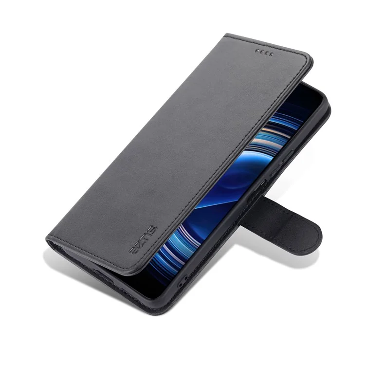 AZNS Para Xiaomi Redmi K50/K50 Pro PU PU Catura de Catura de Catura Dobrável Tampa de Proteção Completa - Preto