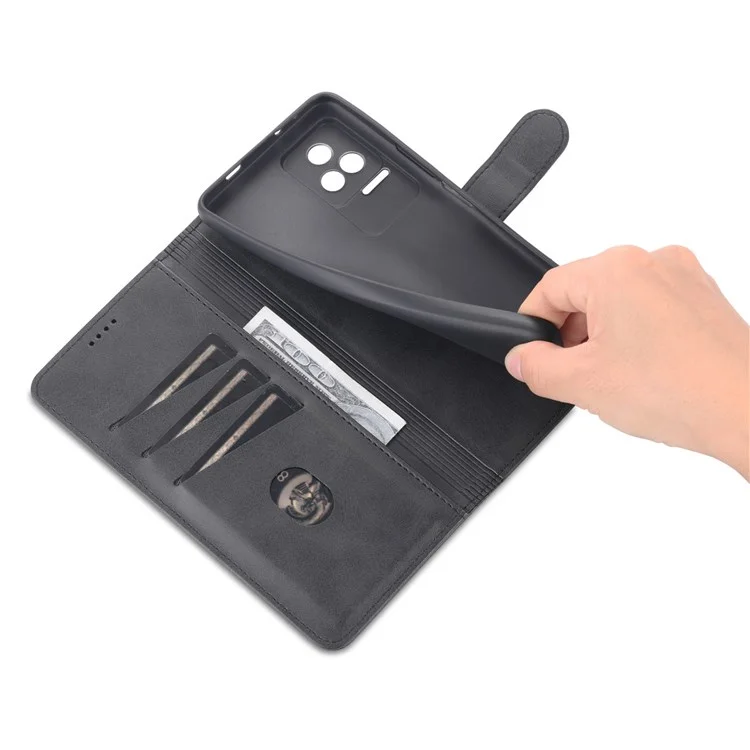AZNS Para Xiaomi Redmi K50/K50 Pro PU PU Catura de Catura de Catura Dobrável Tampa de Proteção Completa - Preto