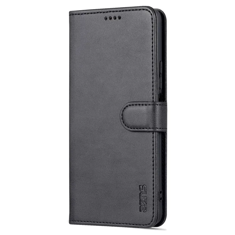 Azns Für Xiaomi Redmi K50/K50 Pro PU Leder Brieftasche Faltbares Ständer Telefon Vollschützer - Schwarz