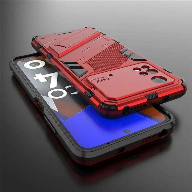 Per Xiaomi Poco M4 Pro 4G Kickstand Design Drop Cover Protettivo TPU TPU Though Shock Proof Telefono - Rosso