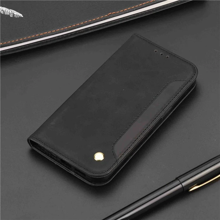 Per Xiaomi Redmi 10C Sentimento Del Portafoglio Antipasto Spiring Casella di Telefono in Pelle di Giunzione - Nero
