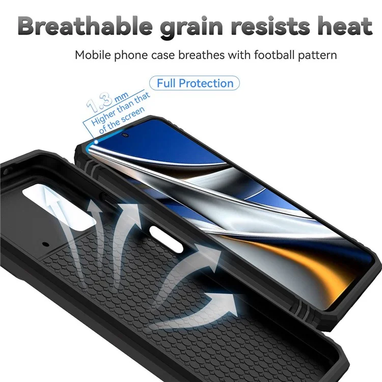 Per Xiaomi Poco X4 Pro 5G Custodia Protettiva Slider per Fotocamera Copertina Dura PC + Morbida TPU Protettore per Telefono con Anello Supporto - Nero