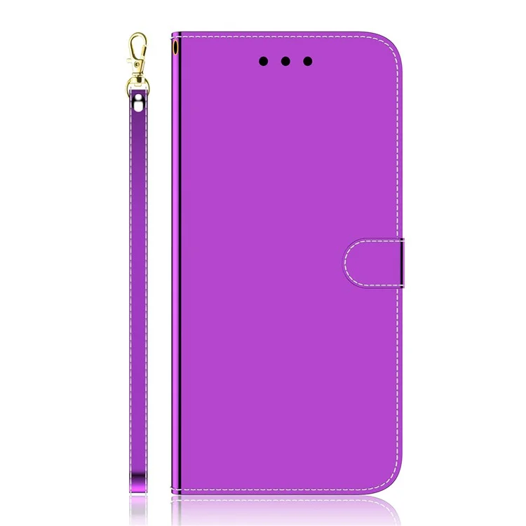 Per Xiaomi Redmi Note 11e 5G / Redmi 10 5G / Redmi 10 Prime+ 5G Simula Una Custodia Pieghevole in Pelle Simile a Uno Specchio. - Viola