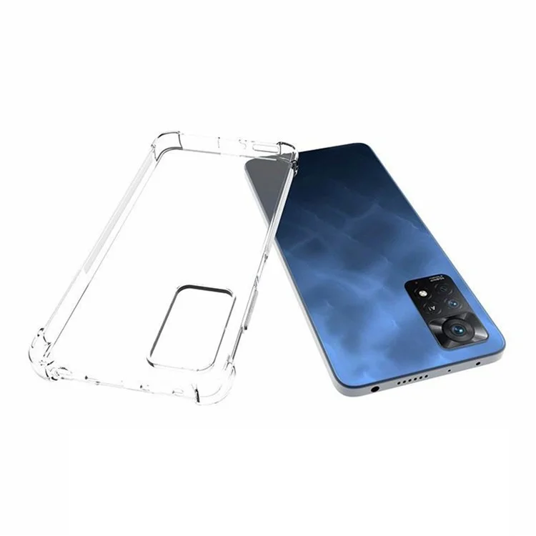 For Xiaomi Redmi Note 12 Pro 4G / 11 Pro 4G (MediaTek) / Note 11 Pro 5G (Qualcomm) Drop-proof Anti-slip Soft TPU Clear Back Case Cell Phone Cover