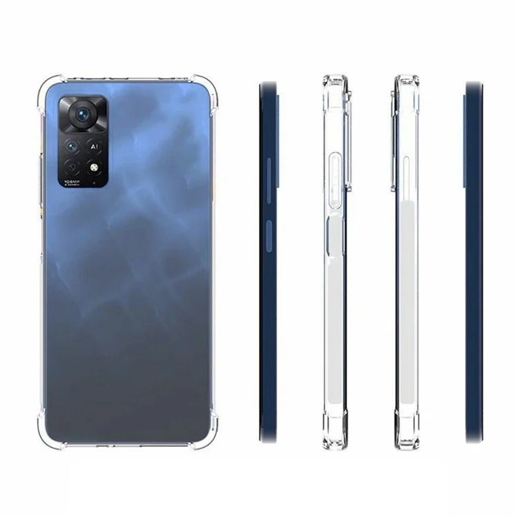 For Xiaomi Redmi Note 12 Pro 4G / 11 Pro 4G (MediaTek) / Note 11 Pro 5G (Qualcomm) Drop-proof Anti-slip Soft TPU Clear Back Case Cell Phone Cover