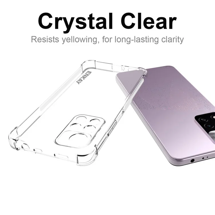 ENKAY HAT PRINCE For Xiaomi Redmi Note 11 Pro 5G (China) (MediaTek)/11 Pro+ 5G Crystal Clear Case Four Corner Fall Protection Phone Cover Anti-slip Edge TPU Shell