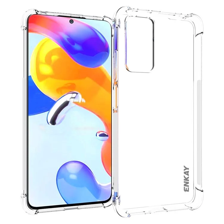 ENKAY HAT PRINCE For Xiaomi Redmi Note 11 Pro 5G (Qualcomm)/Note 11 Pro 4G (MediaTek) Anti-slip Slim Case Four Corner Enhanced Fall Protection TPU Cover Crystal Clear Phone Case