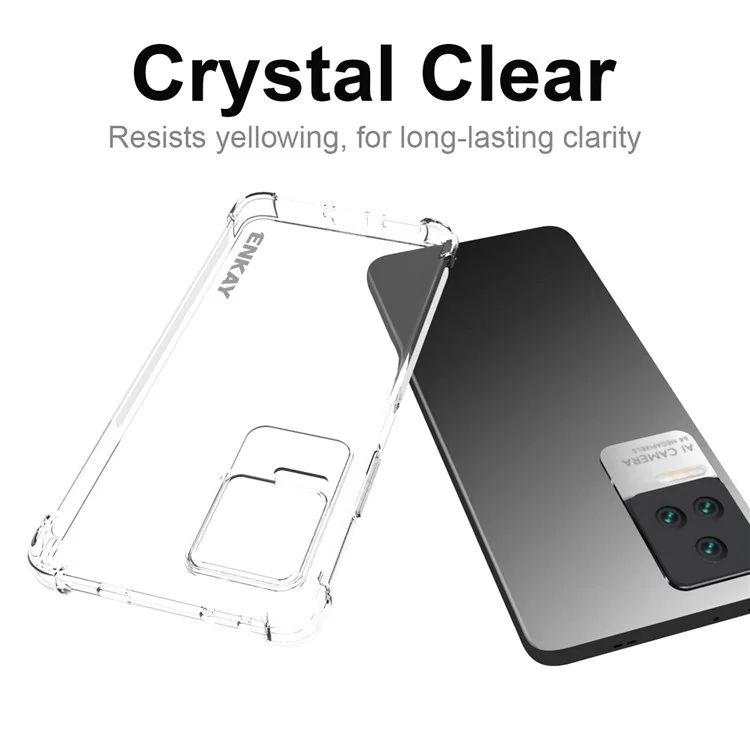 Enkay Hat Prince Para Xiaomi Redmi K50 Pro/K50 Cristal Claro Caso Slim Proteção de Queda TPU TPU Four Corner Aproved Anti-slip Edge Phone Protector