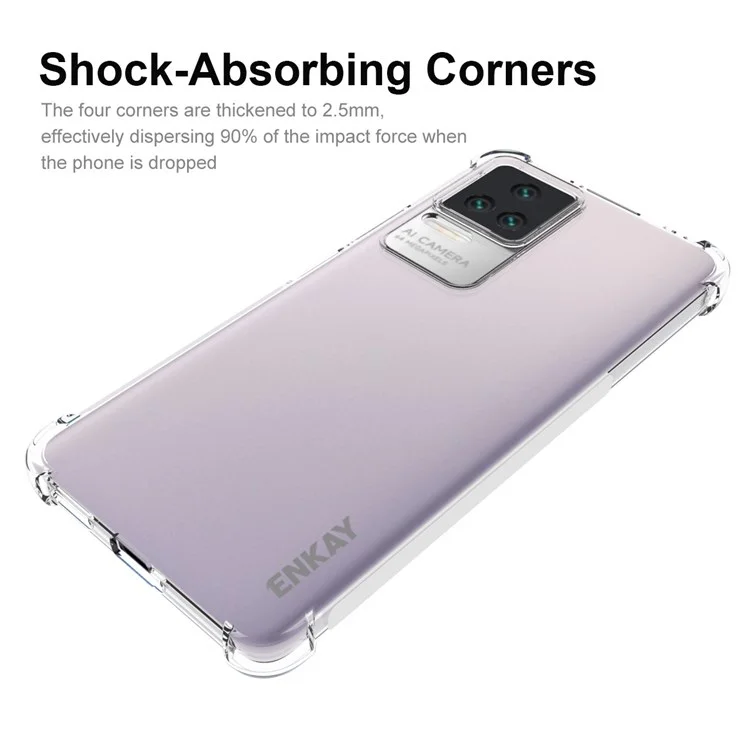 Enkay Hat Prince Tpu Slim Case Для Xiaomi Poco F4 5g / Redmi K40S 5G Crystal Clear Clear Antipply Phone Cope Четырех Угловой Защита от Падения.