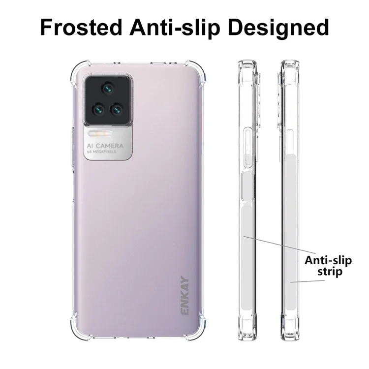 Enkay Hat Prince Tpu Slim Case Для Xiaomi Poco F4 5g / Redmi K40S 5G Crystal Clear Clear Antipply Phone Cope Четырех Угловой Защита от Падения.