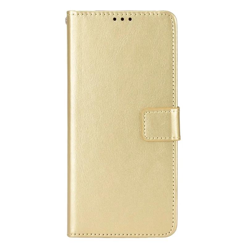 For Xiaomi Redmi K50/K50 Pro Wrist Strap Magnetic Split Leather Wallet Phone Case Crazy Horse Texture Stand Protective Phone Shell - Gold