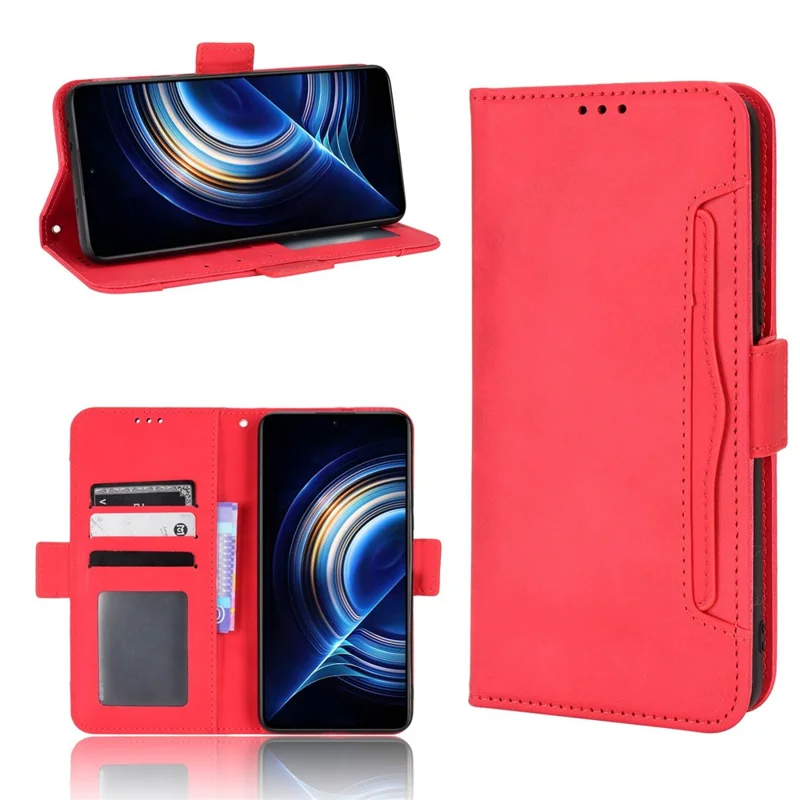 Pour Xiaomi Redmi K50 / K50 Pro Pour Cartes Multiples Slots Téléphone Portefeu - Rouge