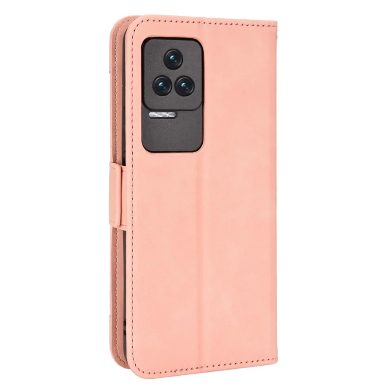 For Xiaomi Poco F4 5G / Redmi K40S 5G Multiple Card Slots Phone Case PU Leather Cover with Wallet Stand - Pink