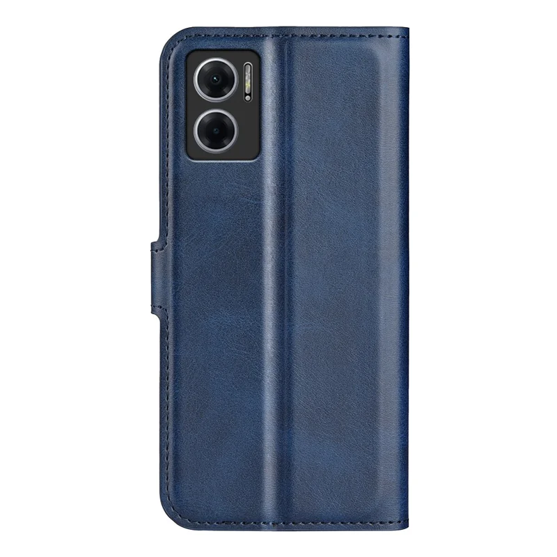 For Xiaomi Redmi Note 11E 5G / Redmi 10 5G / Redmi 10 Prime+ 5G Textured PU Leather Cover Stand Feature Magnetic Closure Shockproof Flip Wallet Case - Blue